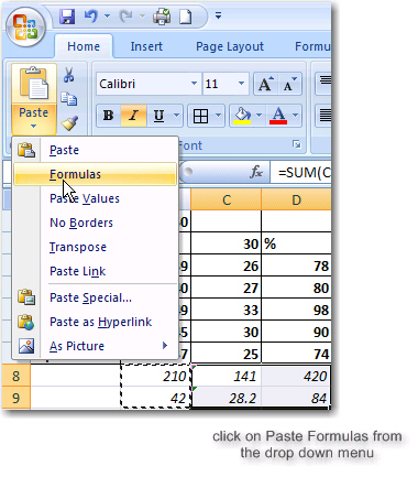 paste formula