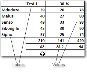 labels&values
