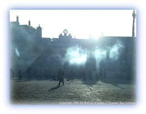 Misty morning around Jokhang Temple. Credit: Matjaz Vrecko